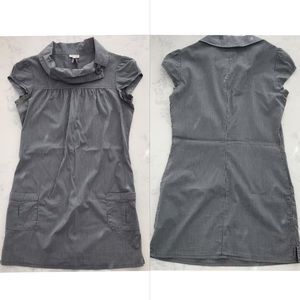 Dynamite Poplin Striped Tunic with Turtleneck